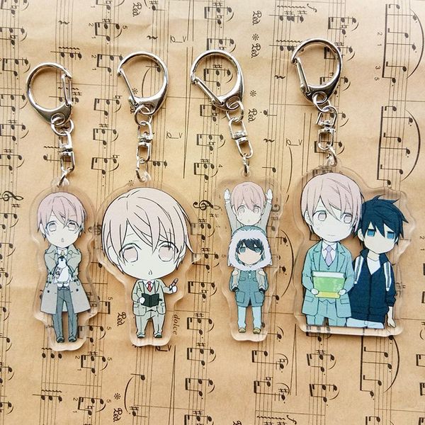 

keychains 6cm fujoshi 10 count rihito working ver. tshirotani tadaomi keychain portachiavi keyring ten pendant key holder rotten, Silver