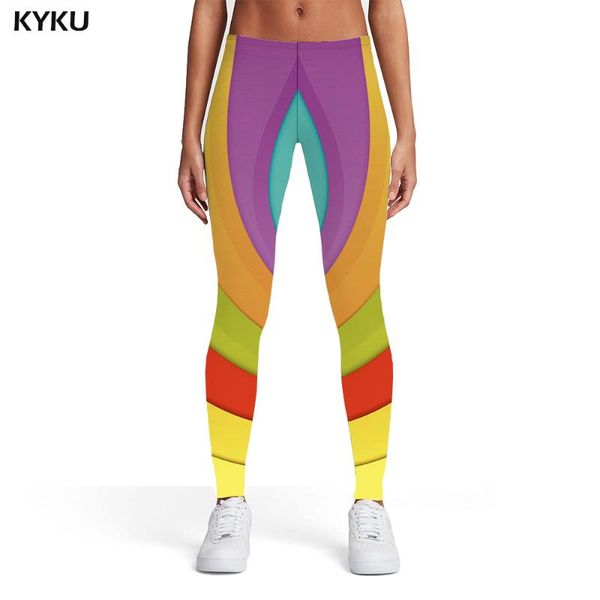 

women's leggings kyku colorful women rainbow leggins art printed pants womens jeggings jeggins funky ladies, Black