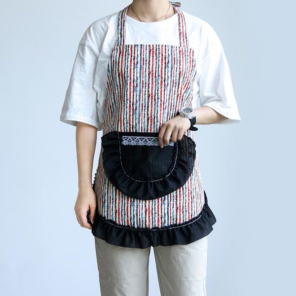 

aprons 2021 thick canvas apron bib chef kitchen for women men coffee shop barber bbq working uniform