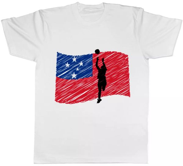 

samoa netball mens t-shirt, White;black
