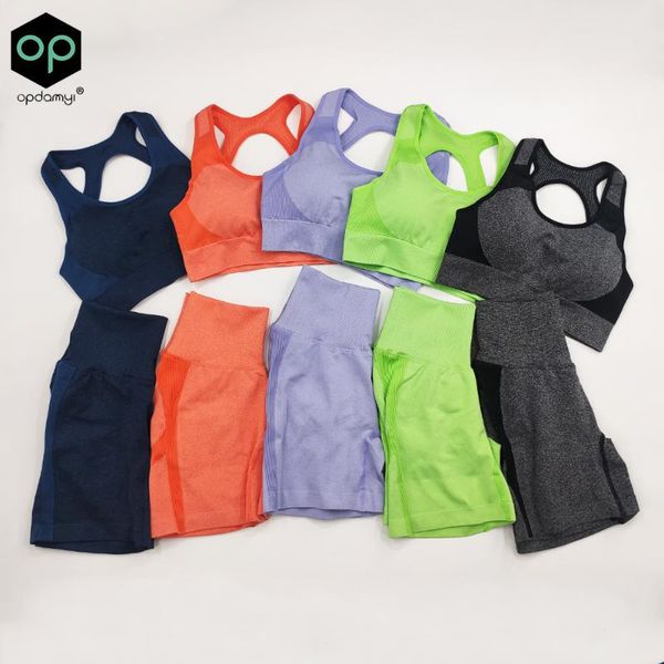 

yoga outfit seamless sports shorts set wear women fitness suit sport for 2 piece gym sets workout suits