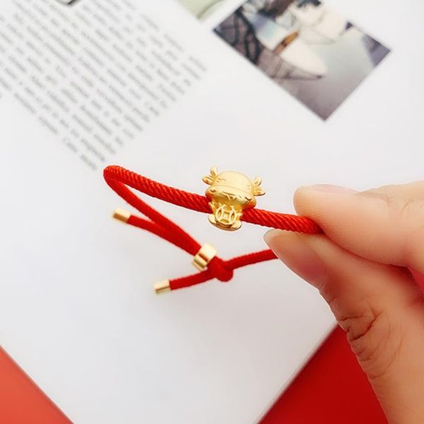 

charm bracelets golden cow red string bracelet 2021 chinese ox year lucky blessing, Golden;silver