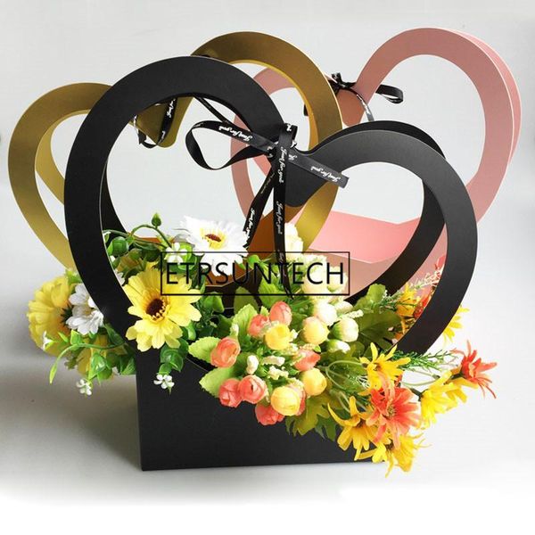 

gift wrap 50pcs colorful flower paper boxes bucket waterproof florist packaging box wedding birthday party packing cardboard