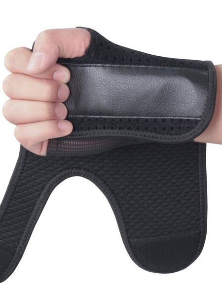 

wrist support detachable arthritis sprained carpal tunnel fixed gloves steel brace, Black;red