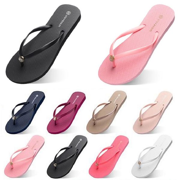 

fashion slippers beach shoes flip flops c27 womens green yellow orange navy bule white pink brown summer sport sneaker 35-38, Black
