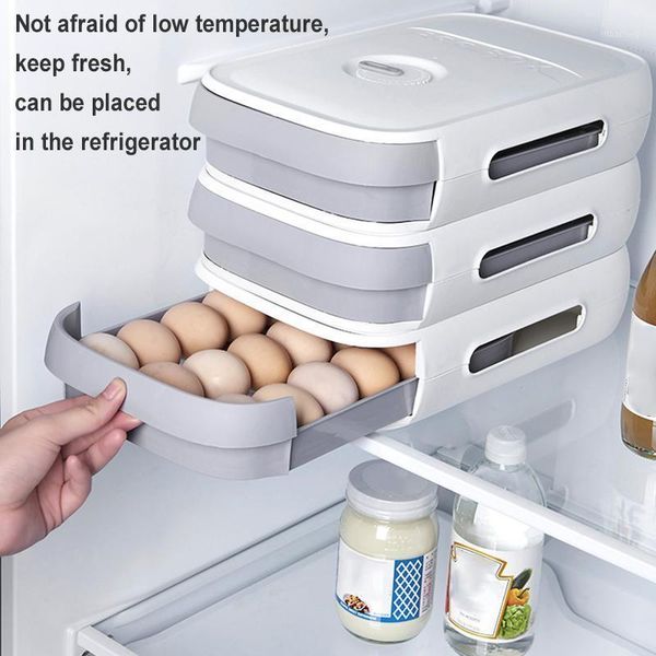 

storage bottles & jars egg container household colourful multi-layer fresh box for kitchen fridge organization