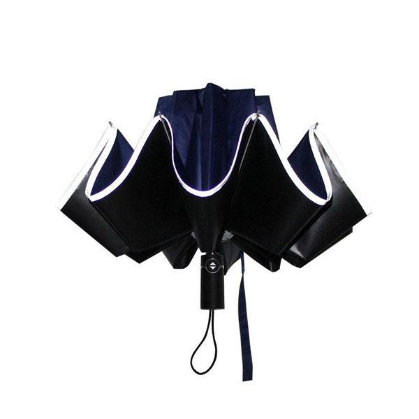 

umbrellas 120cm fully-automatic big umbrella rain women 3 folding wind resistant men travel safety fluorescence
