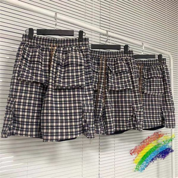 

skirts plaid shorts men women 1:1 breechcloth casual loose rhude beach, Black