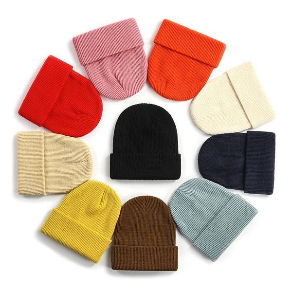 

beanies knitted hats for women men beanie hat winter elastic soft warm brimless baggy melon cap fisherman male female