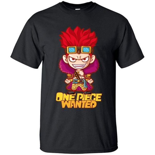 

men's t-shirts one piece wanted japanese anime eustass kid cotton t shirt vintage cool fun shirts funny short sleeve men rock tshirt, White;black