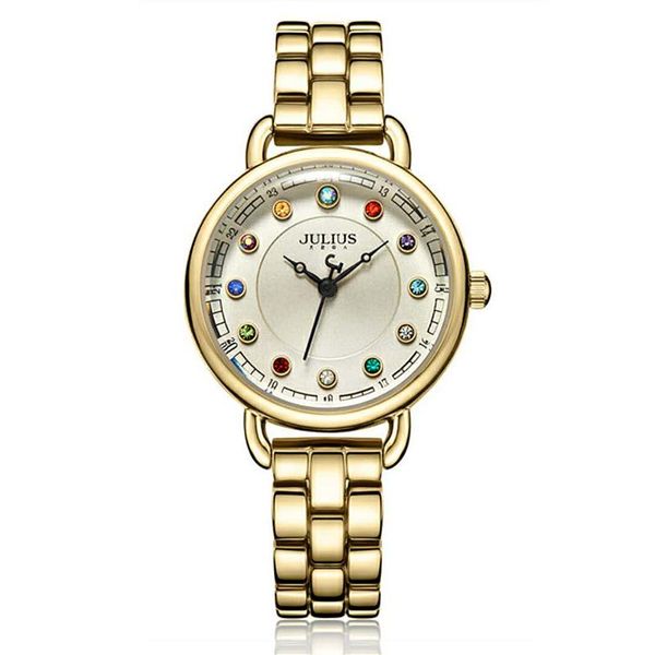 

wristwatches julius lady women's watch miyota fashion hours colorful birthstone bracelet business clock girl's birthday valentine, Slivery;brown