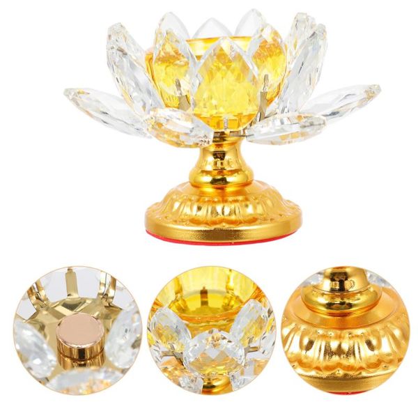 

candle holders crystal lotus holder tea light shaped stand