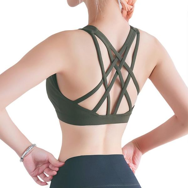 

gym clothing s-xl women shockproof breathable weave cross gather sports bras running fitness yoga exercise underwear without underwire, White;black