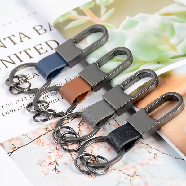 

keychains man's keychain leather dumb gun hanging key car fashion business simple style holder bag pendant ring jewelry, Silver