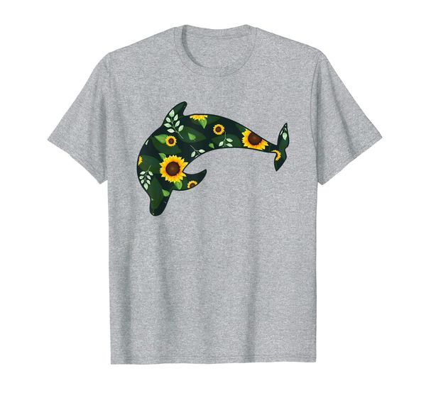 

dolphin sunflower girl floral beluga hawaiian women gift t-shirt, White;black