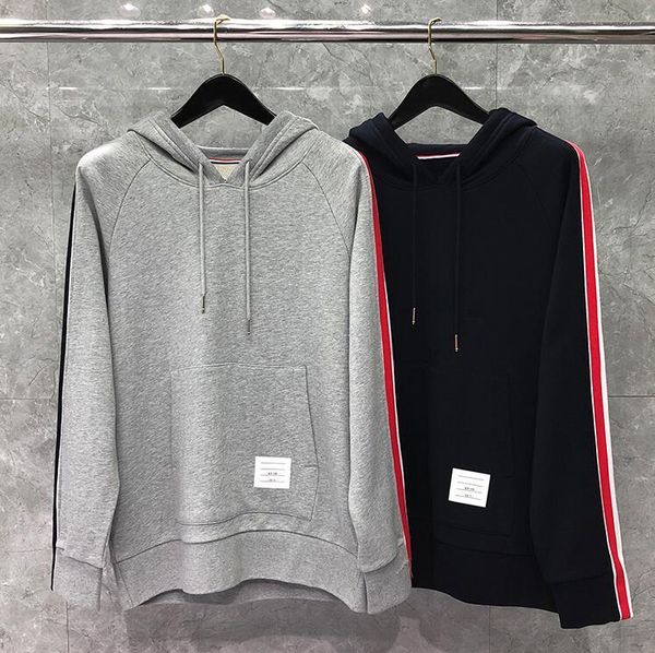 

men's hoodies & sweatshirts spring fashion brand clothes with a hoodie loose cotton jacket of women men solid striped sweatshirts casua, Black