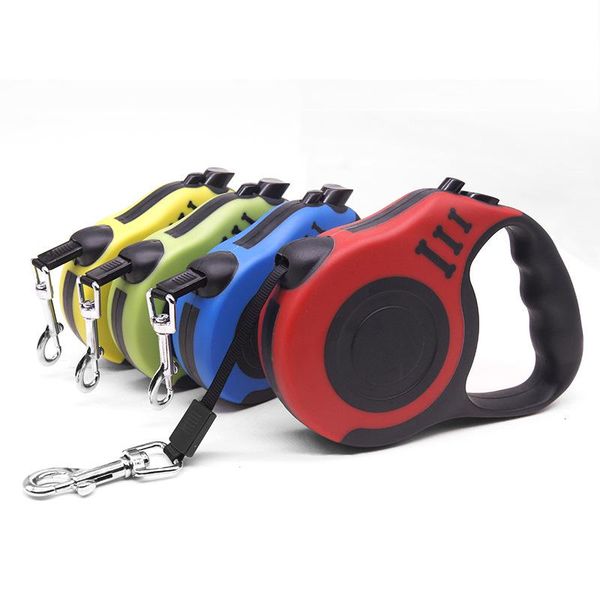 

3/5m retractable dog lead rope automatic flexible durable leash pet products puppy walking running collars & leashes