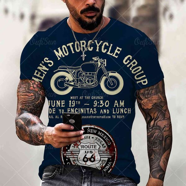 

2021 new menswear summer quick drying t-shirt motorcycle print street trend short sve 3d t-shirt p6w, White;black