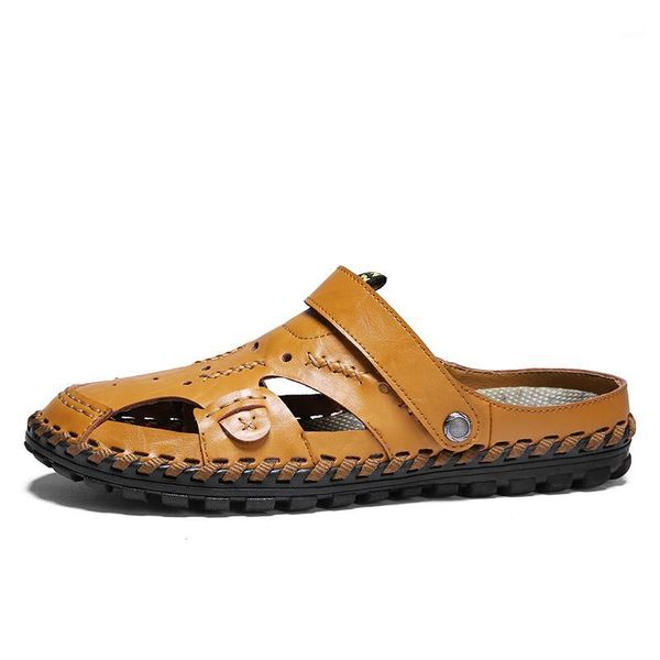 

sandals cuero praia male rubber mens gladiator samool sandalhas genuine walking de beach leather 39 sandles shoe white summer s1, Black