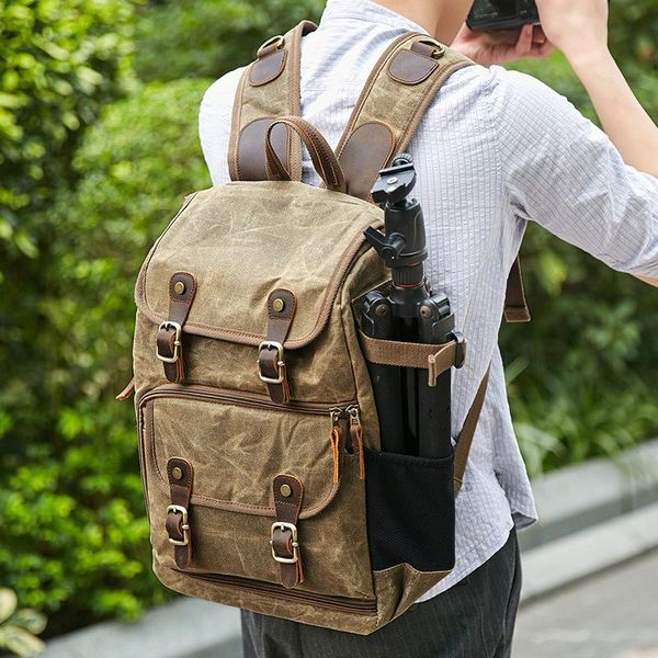 

backpack high capacity batik canvas fabric pography bag outdoor waterproof camera shoulders for cannon/nikon/sony dslr slr