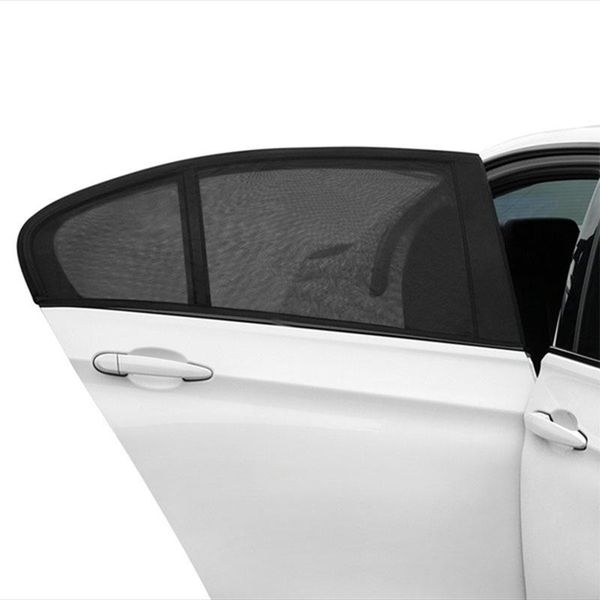

car sunshade 2 pcs front/rear side window anti mosquito mesh cover sun visor heat insulation fabric shield uv