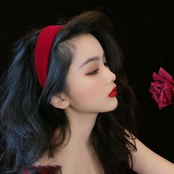 

hair accessories velvet hairbands black wine red bow hairclip headbands flannel scrunchie solid color tie elegant for women