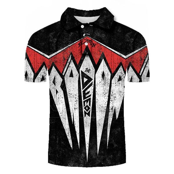 

men's polos design shirt casual summer violent aesthetics 3d printing, White;black