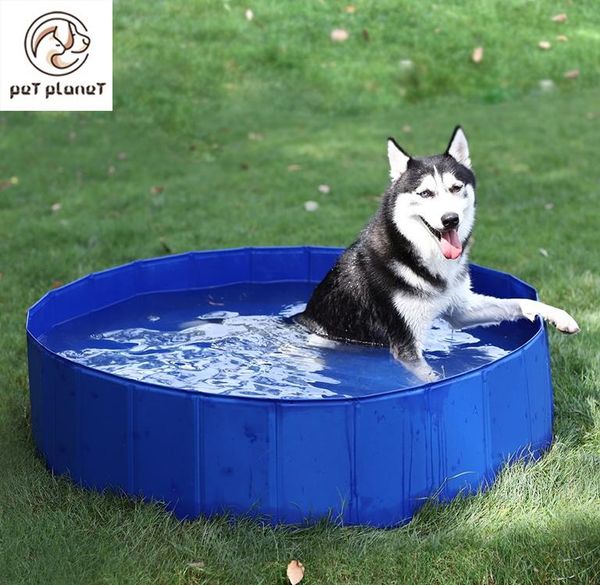

kennels & pens foldable dog swimming pool pvc pet bath tub bathtub pets summer bathing pools for dogs cats kids drop