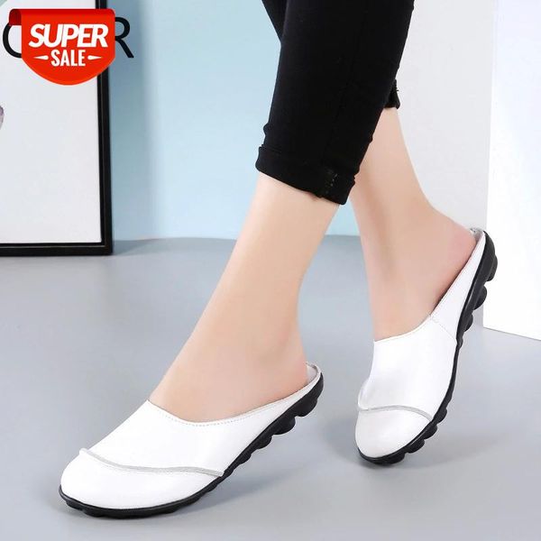 

women genuine leather shoes summer shallow slip on female flat shoes cut-outs women's loafers mocassin femme #hn4k
