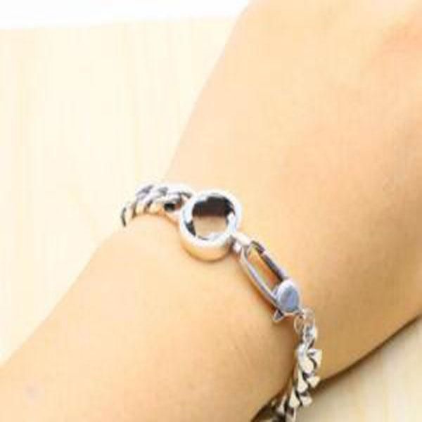 

18cm fashion charm bracelets bangle for mens and women engagement wedding hip hop jewelry lover gift, Black