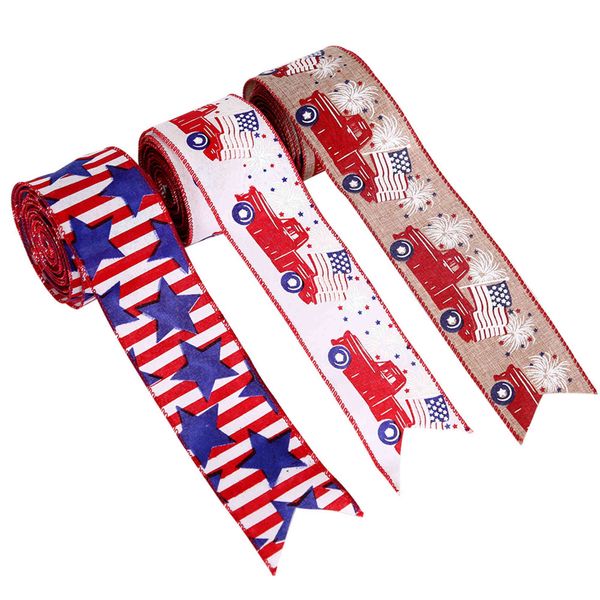 

new straight american day decorative box gift packaging five pointed star car ribbon