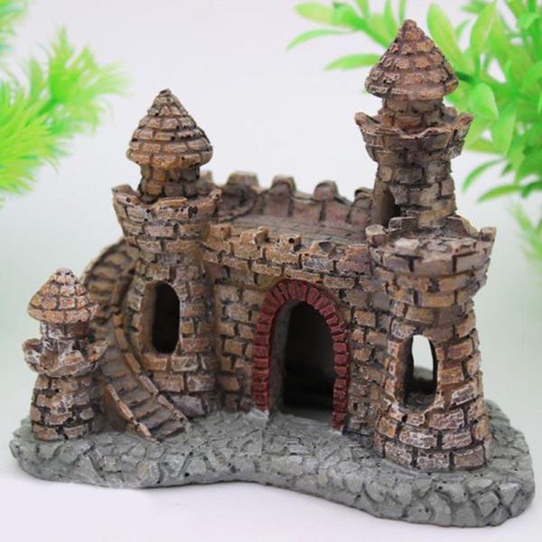 

decorations cartoon antique little castle aquarium fish tank ornaments brick resin aquariums decoration