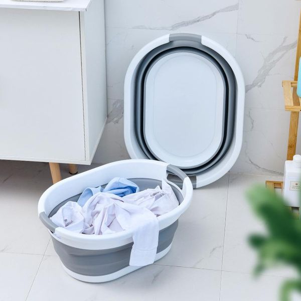 

storage baskets folding dirty clothes hamper foldable basket bathroom portable supplies