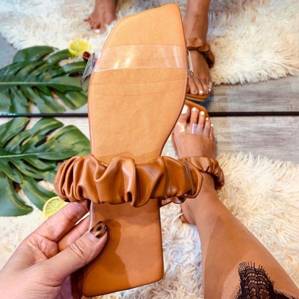

women's slippers 2021 fashion ladies pvc transparent flip flops female flats anti slip beach footwear woman shoes square toe, Black