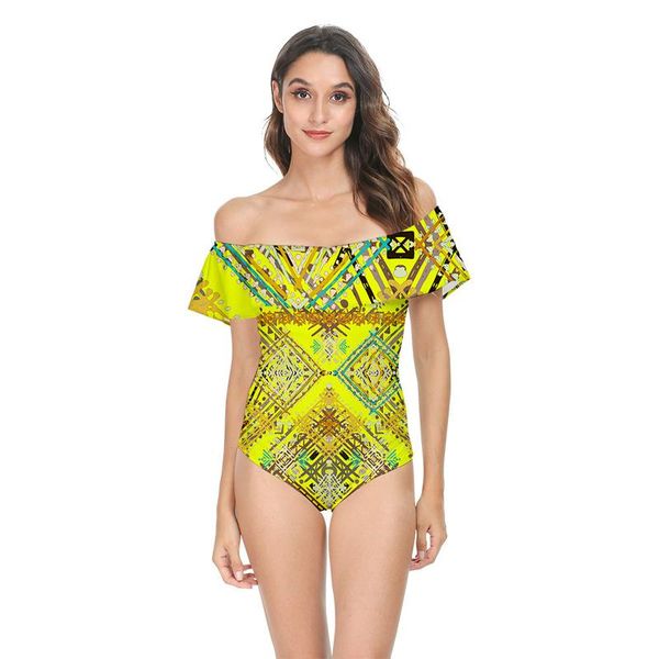 

bohemia flowers one shoulder push up women piece swimsuit maillot de bain femme swimwear plus size bikinis two-piece suits