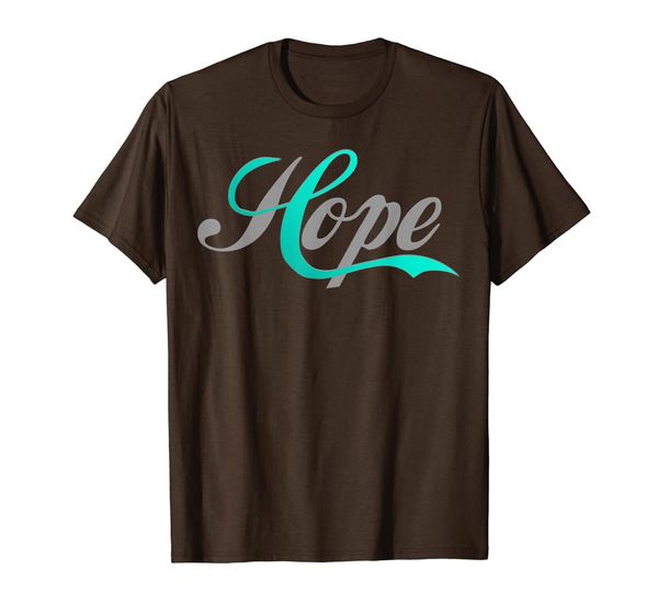 

teal ribbon hope | post traumatic stress disorder t-shirt, White;black