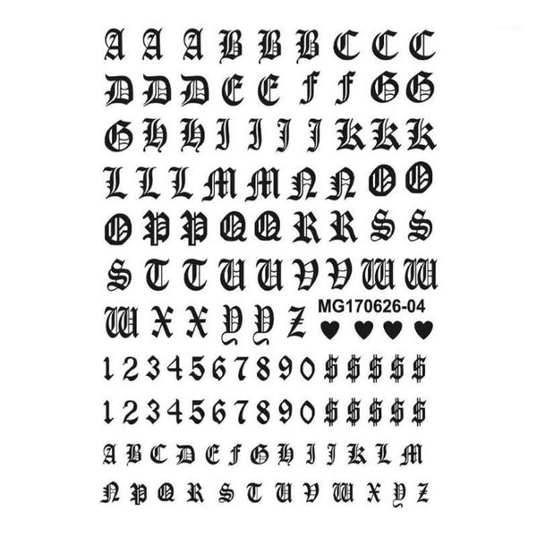 

manicure 3d sticker ancient series nail english alphabet nail1, Black