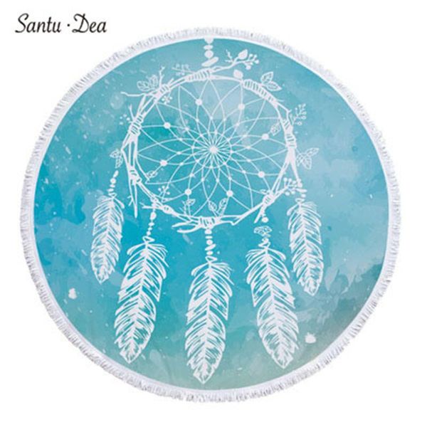 

towel beautiful european and american large round material beach cushion yoga mat bikini wrap shawl blanket
