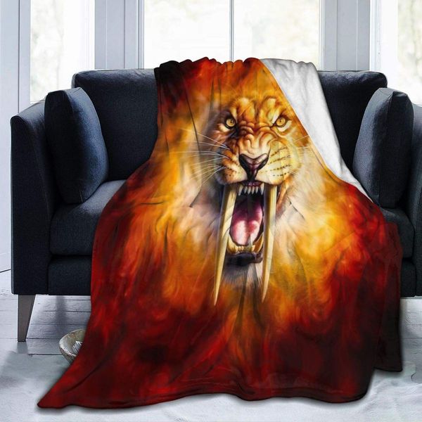 

flame fire tiger sofa throw blanket flannel super soft fleece beach picnic bedspread home decor all season for baby dog bed