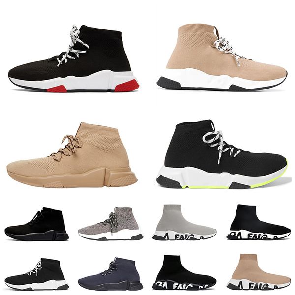 

clear sole volt women mens casual shoe luxury designer sock shoes balen graffiti triple white black pink sports sneakers lace up navy blue s