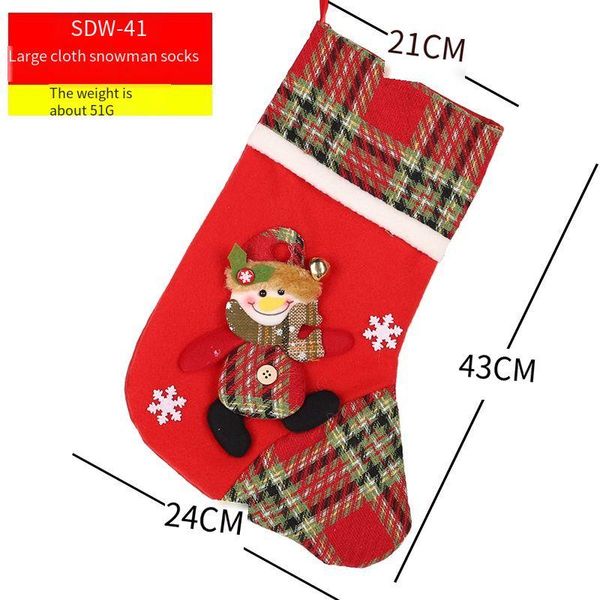 

christmas decorations large cloth pattern snowman stockings cartoon image children's gifts tree pendant