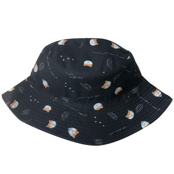 

wide brim hats casual lightweight comfortable foldable cartoon dog uv protection women fisherman hat outdoor hiking fashion summer double si, Blue;gray