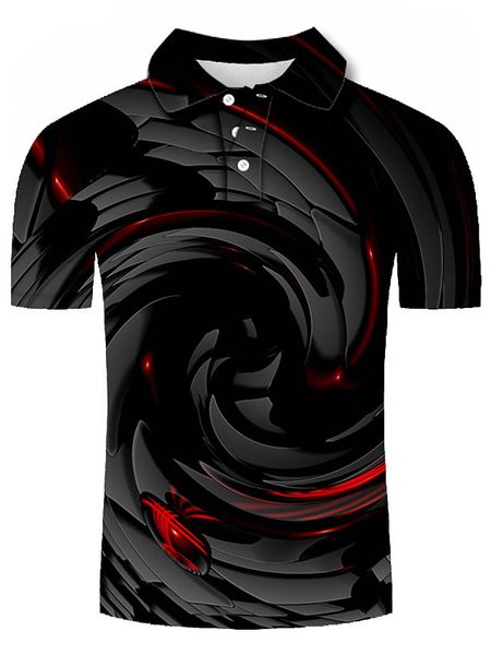 

swirl pattern men's 3d printed t-shirt visual impact party streetwear punk gothic round neck american muscle style short sleeves, White;black