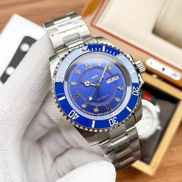 

wristwatches custom brand automatic classic watch wristwatch stainless steel day-date female mechanical men, Slivery;brown