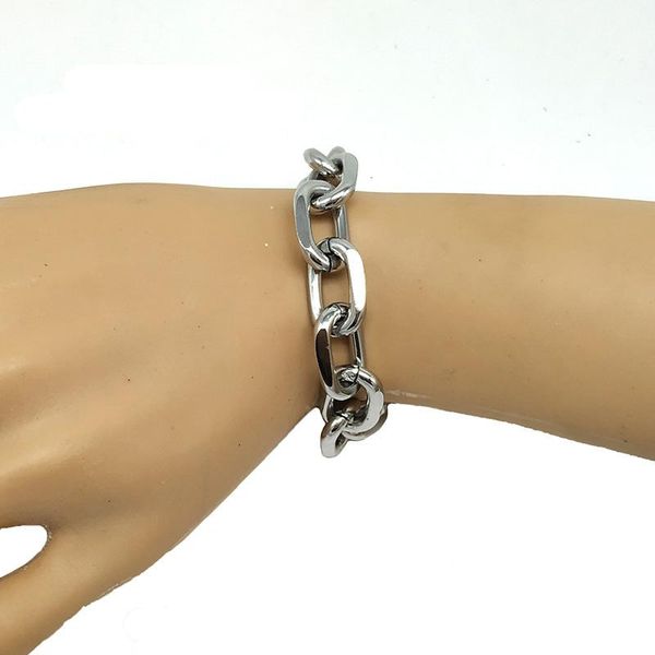 

charm bracelets cool fashion stainless steel punk rock style round chain link bracelet men jewelry, Golden;silver