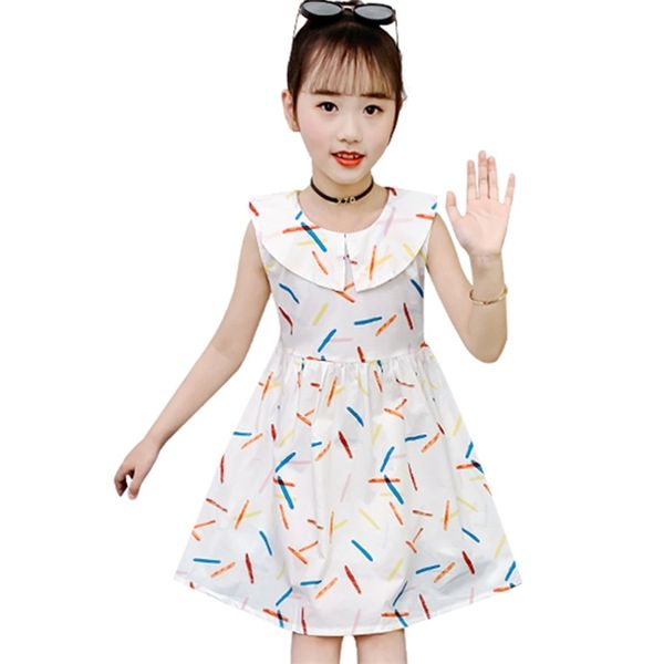 

girl summer dress floral pattern girls party kids for children casual style clothes 6 8 10 12 14 210528, Red;yellow