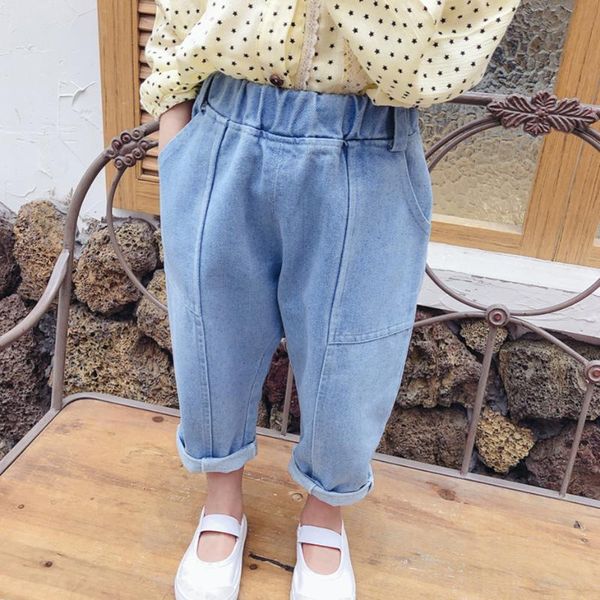 

jeans baby pockets girl spring autumn kids girls casual style clothes, Blue