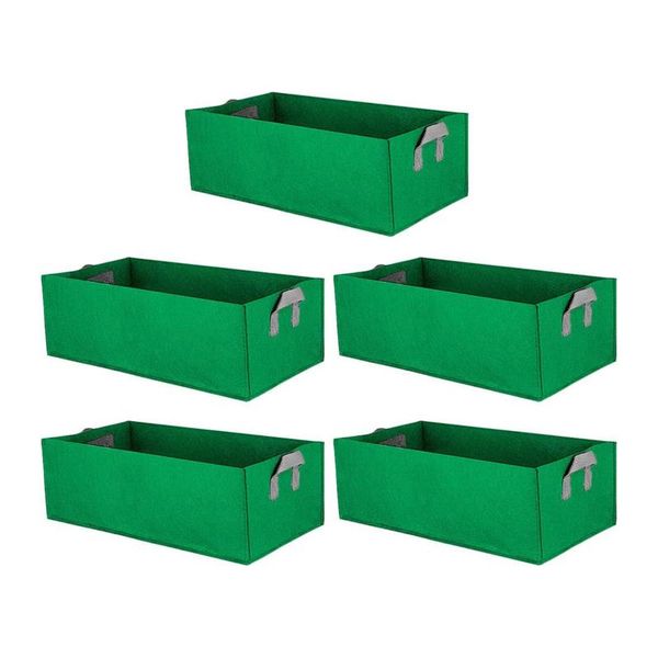 

planters & pots 5 pack raised garden bed grow bag vegetable planting planter pot with handles for plants flowers vegetables green