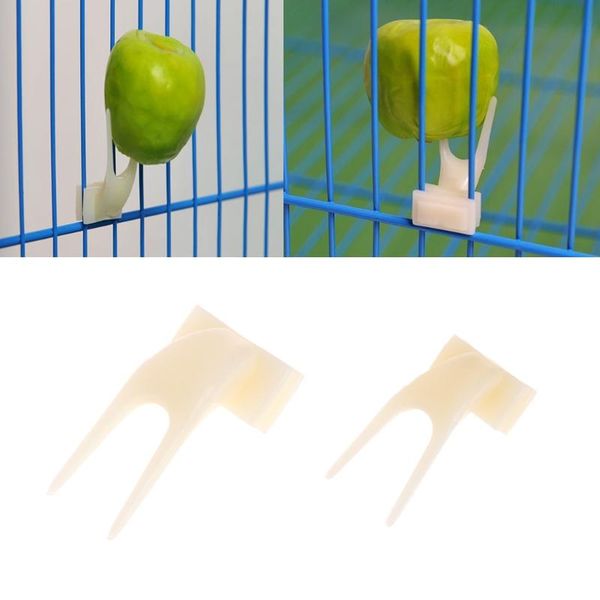 

2pcs birds parrots fruit fork pet supplies plastic holder feeding on cage other bird