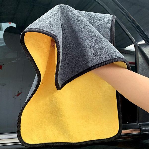 

towel 1/3/5pcs car cleaning care microfiber coral velvet cloth hemming double sided high density wiping